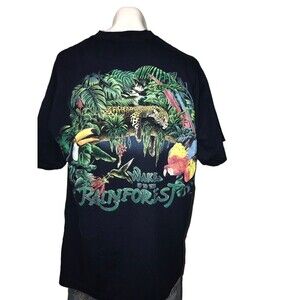 Habitat Wake Up To The Rainforest Vintage 90s Single Stitch Wrap AOP T Shirt XL